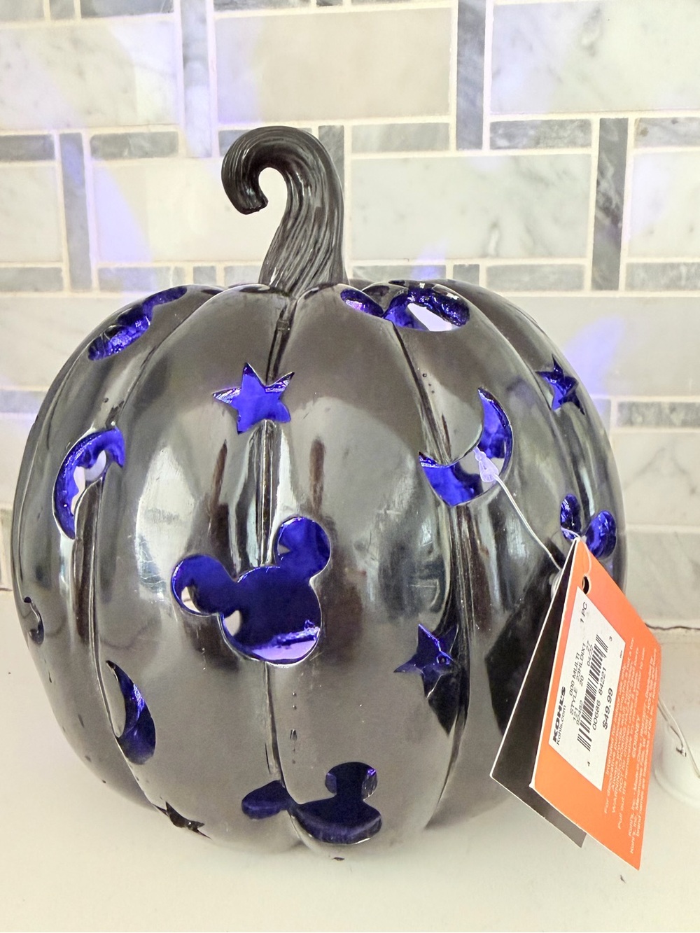 New Disney Mickey icon color changing light up pumpkin halloween decoration